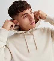 New Look Off White Pocket Front Long Sleeve Hoodie